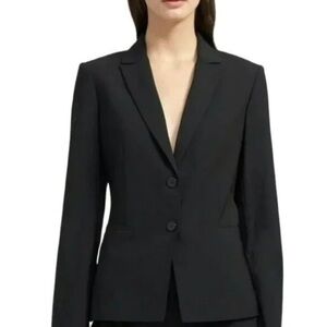 Theory Women’s Virgin Wool Nicholle 2 Sevona Black 2 Button Blazer Size 4 Career